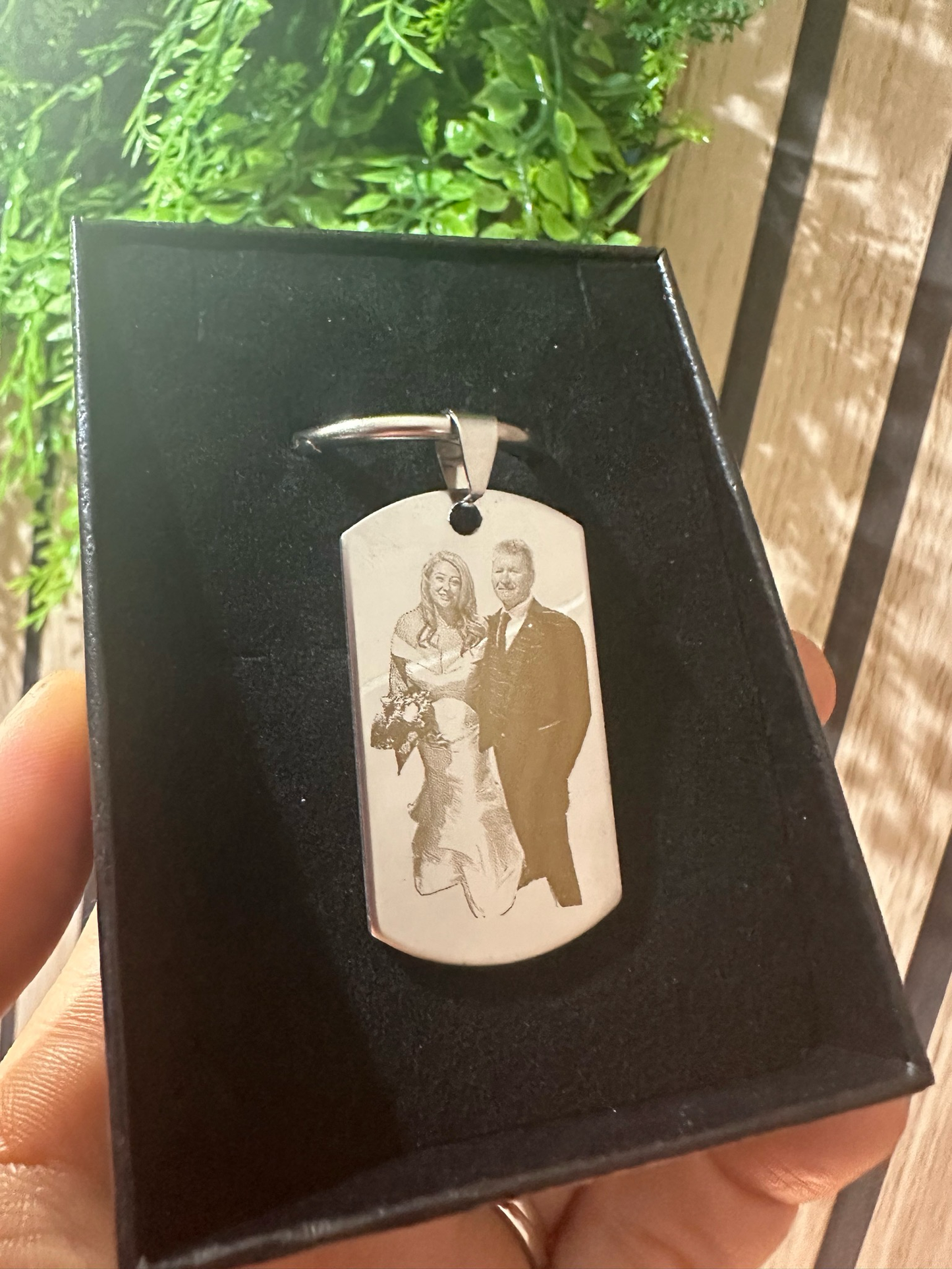 Engraved Dog Tag Keyring