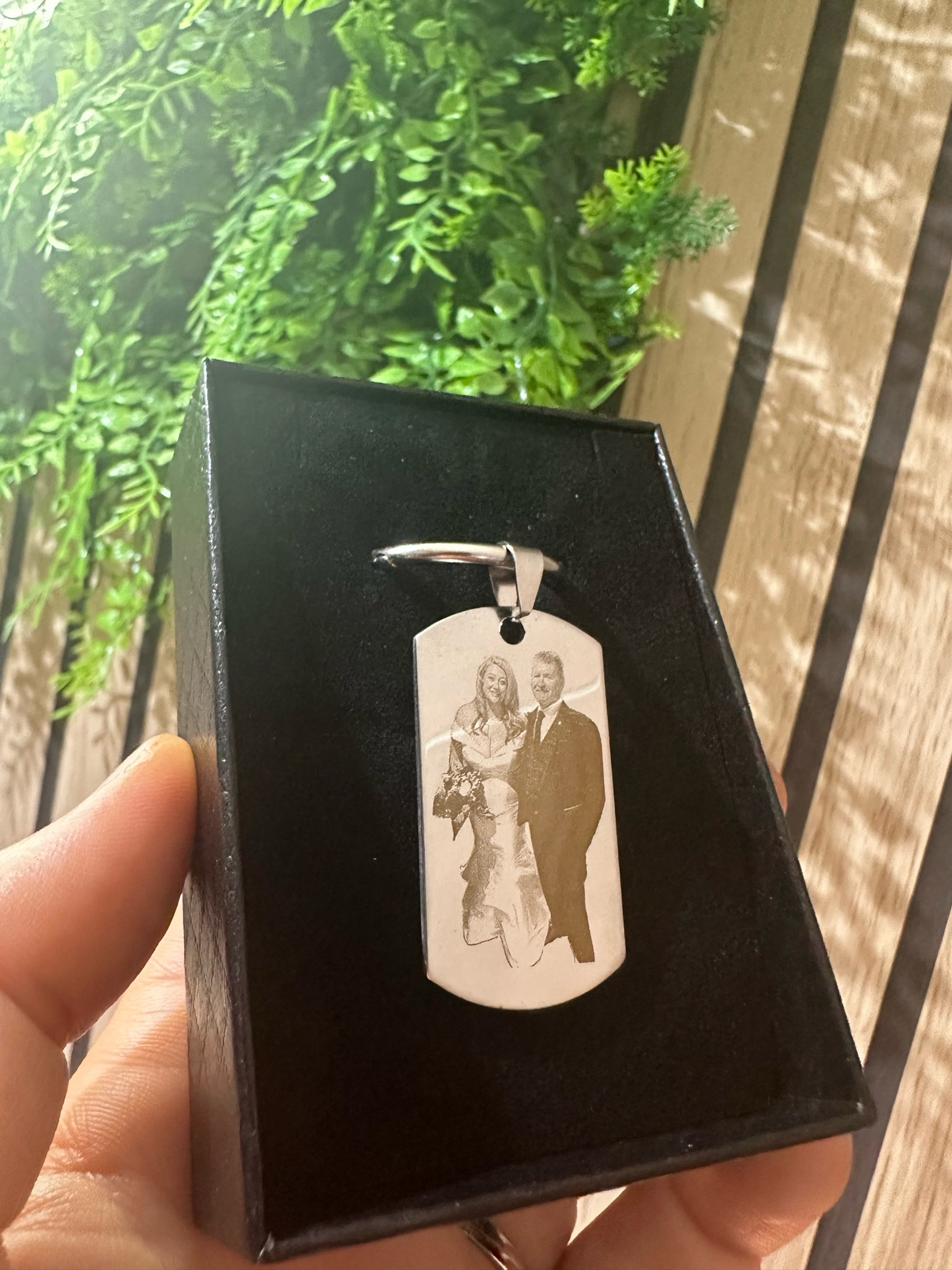 Engraved Dog Tag Keyring
