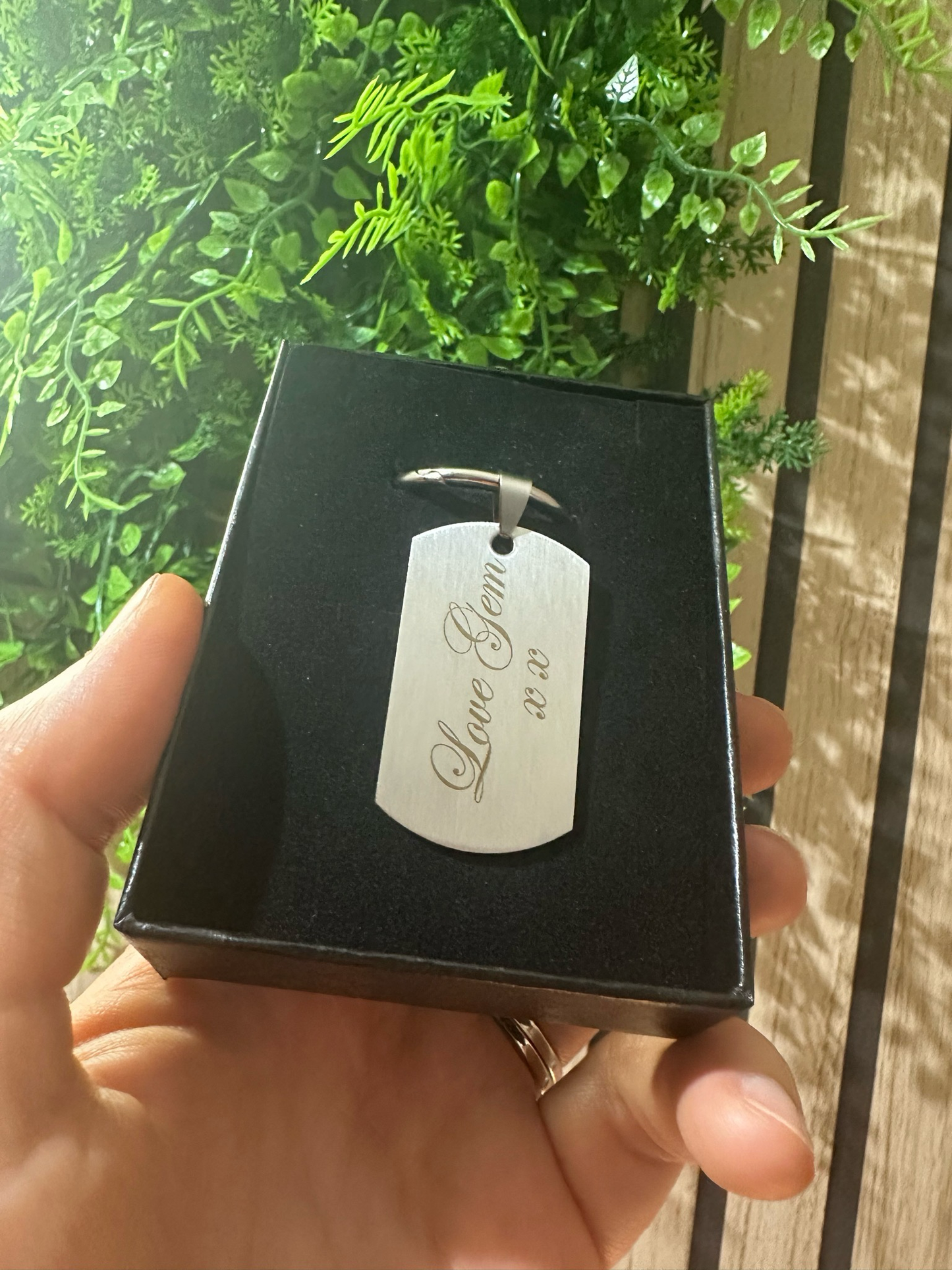 Engraved Dog Tag Keyring