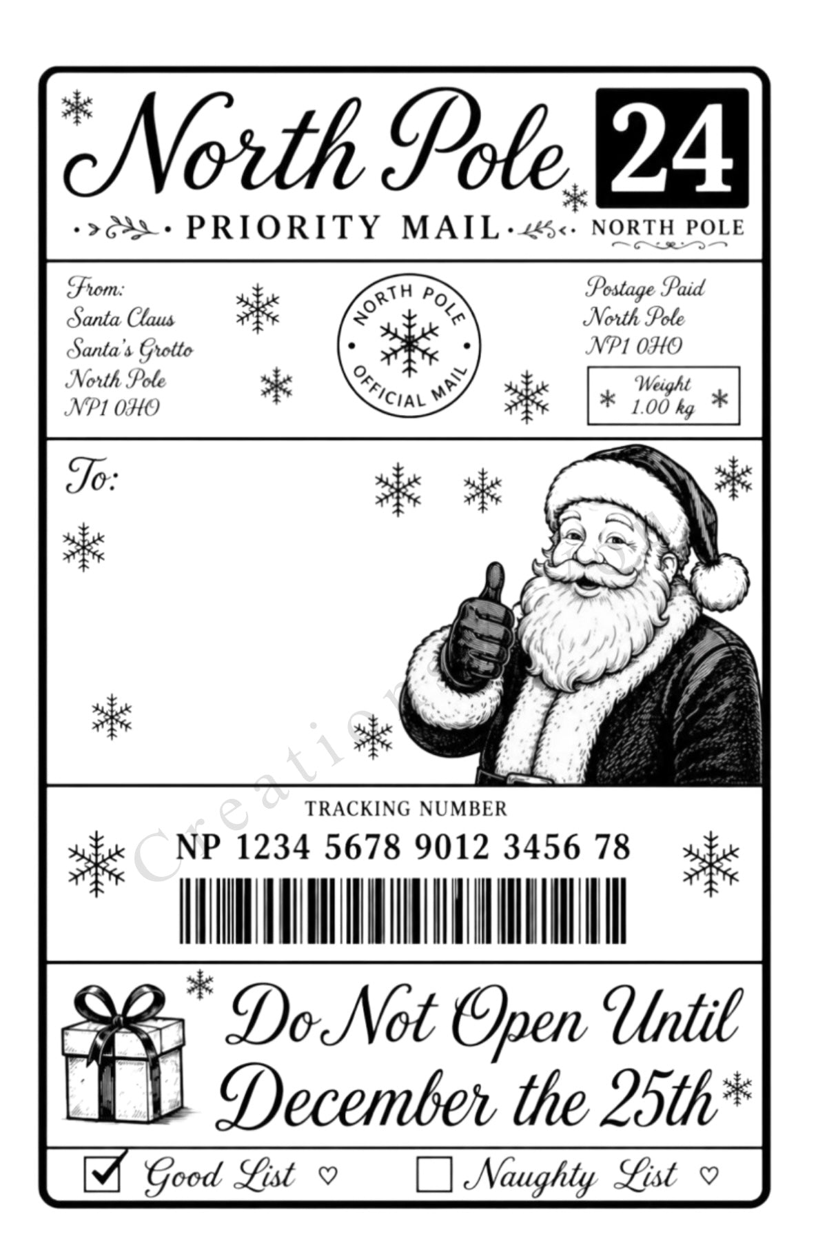 Santa Postal Labels