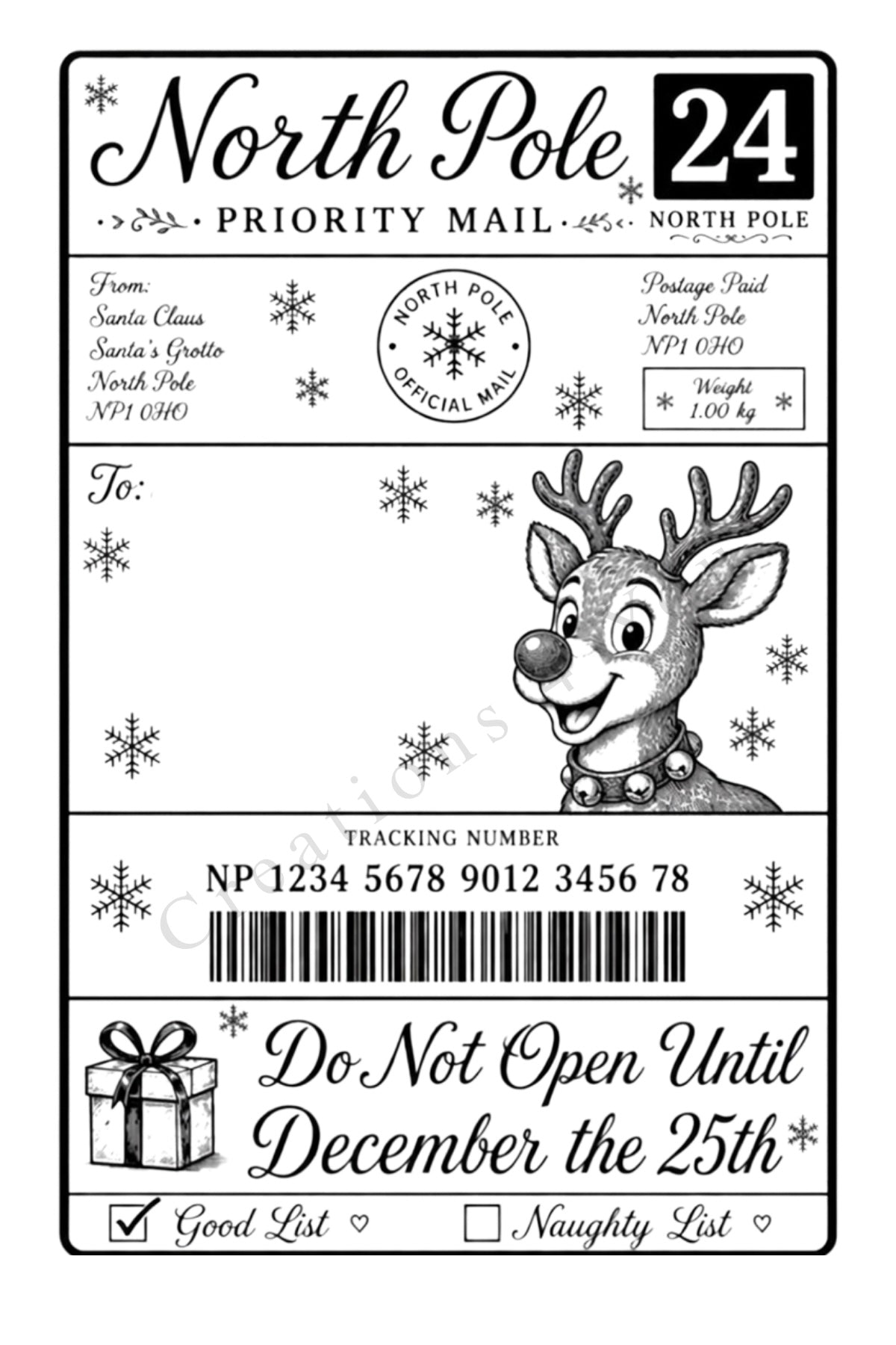 Santa Postal Labels