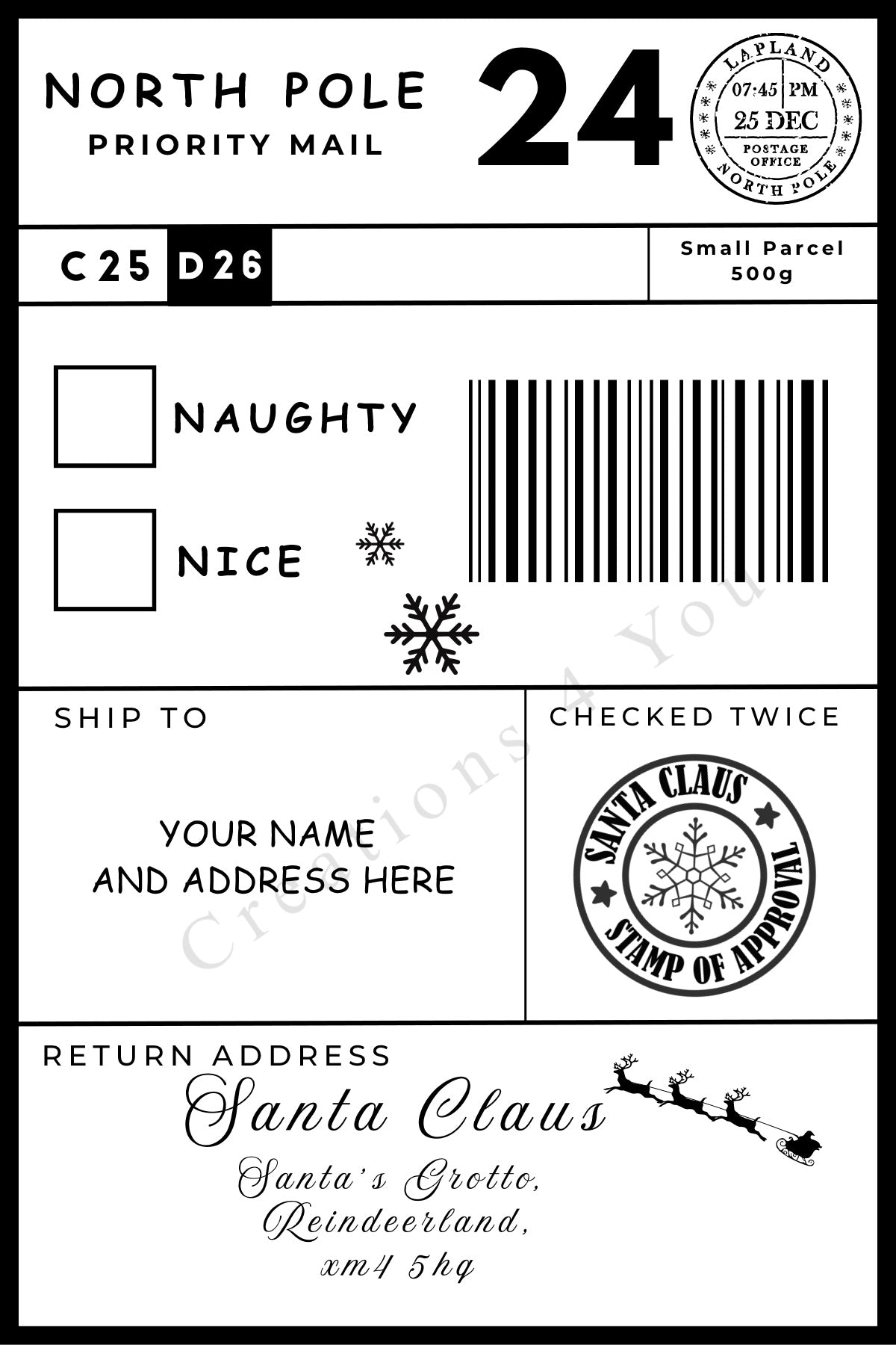 Santa Postal Labels