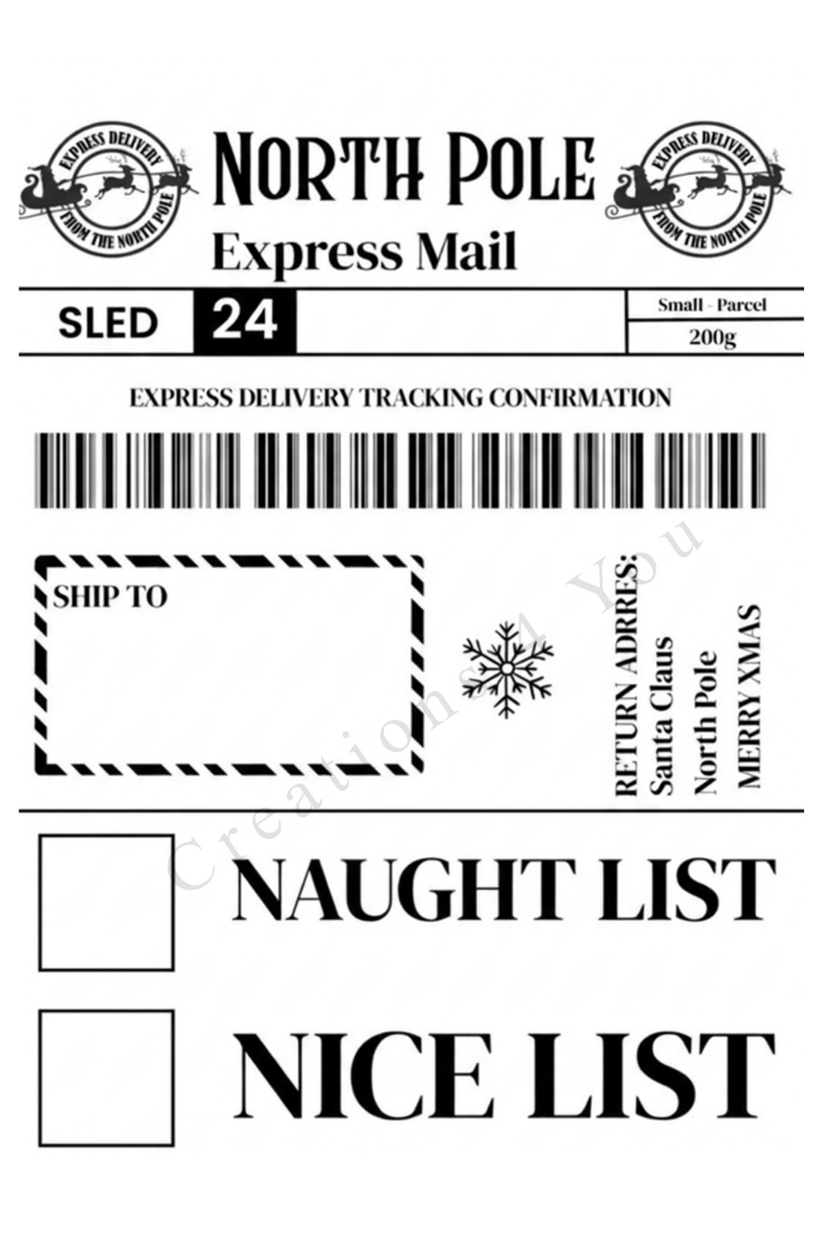 Santa Postal Labels