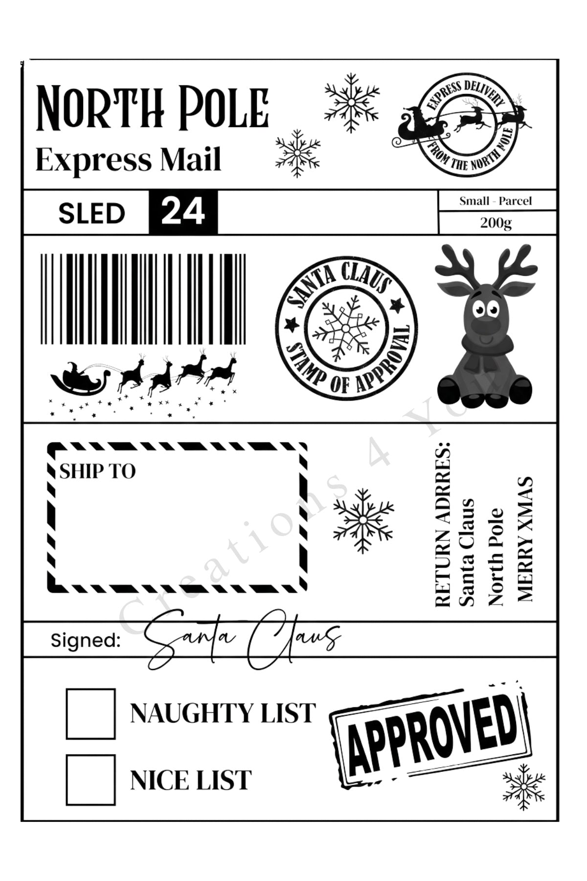 Santa Postal Labels