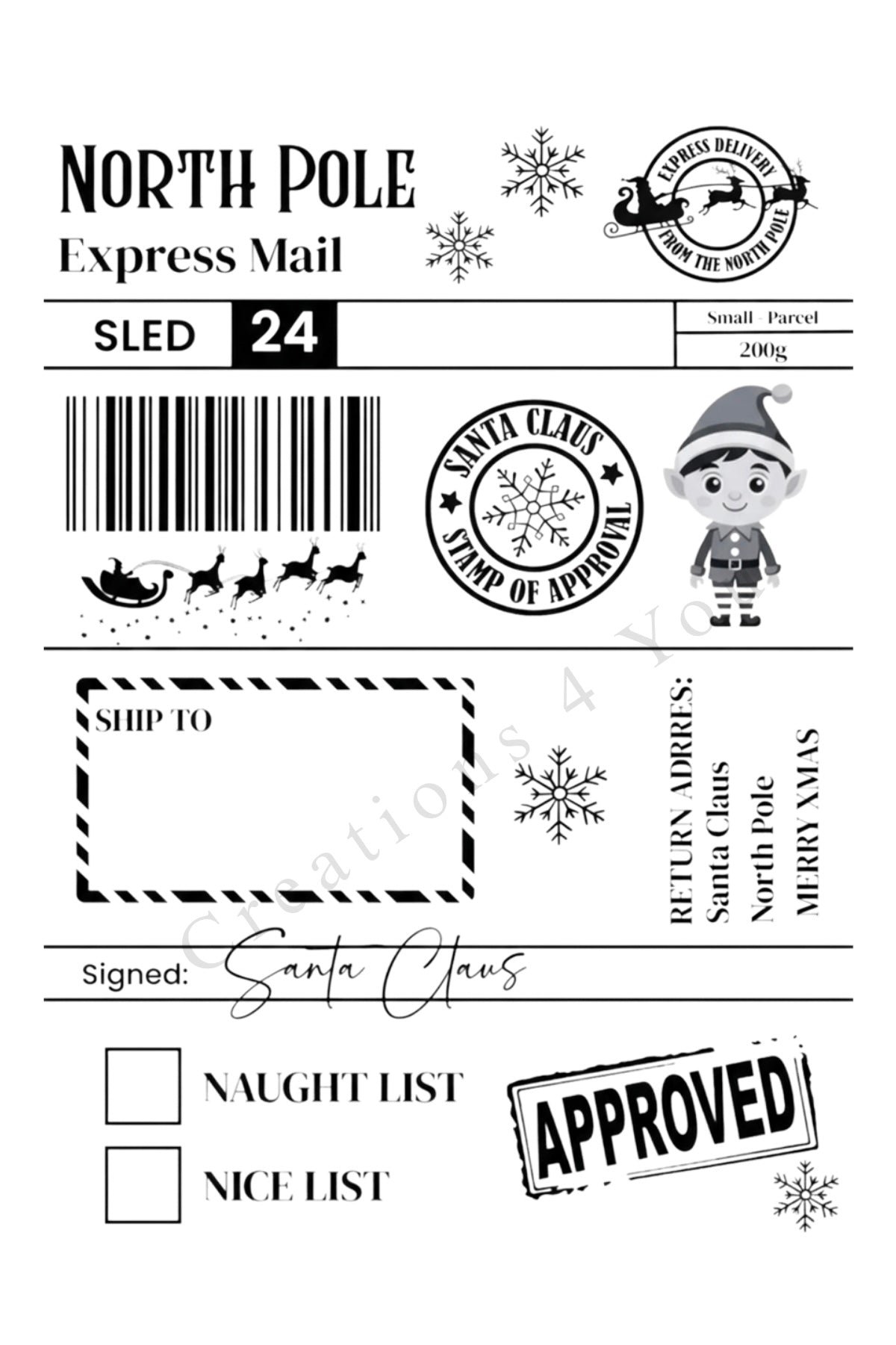 Santa Postal Labels